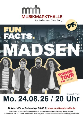 Tickets für FunFacts mit MADSEN am 24.08.2026 - Karten kaufen